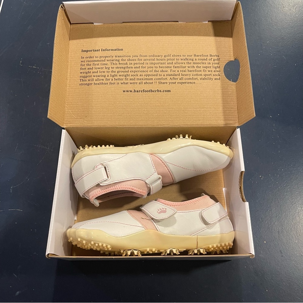 WORN ONCE Barefoot Berbs Womens Golf shoes, size 7.5, originally $119 new!
